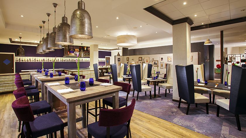Frühstücksrestaurant des Leipzig Marriott Hotel.