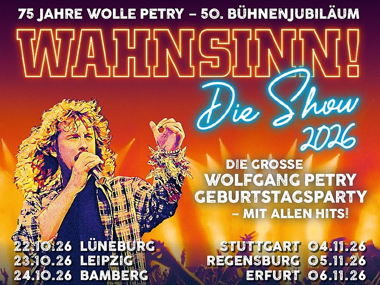 Bunte Illustration von Wolfgang Petry während er singt.
