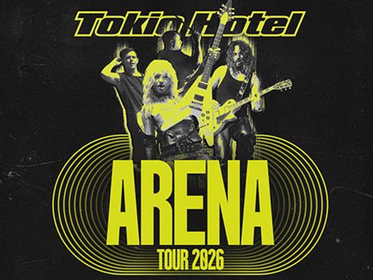 Grafik der Band mit schwarz-gelbgrellen Farben.