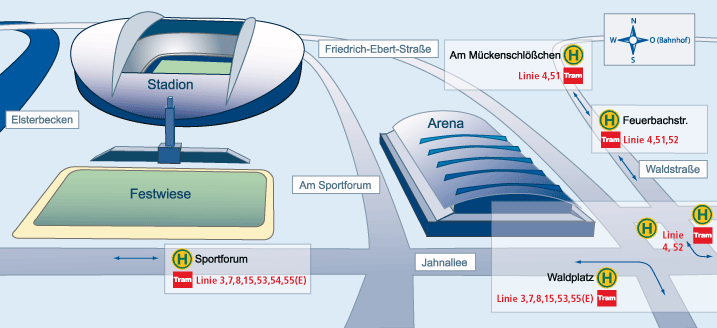 Übersicht zur Anreise mit dem ÖPNV.